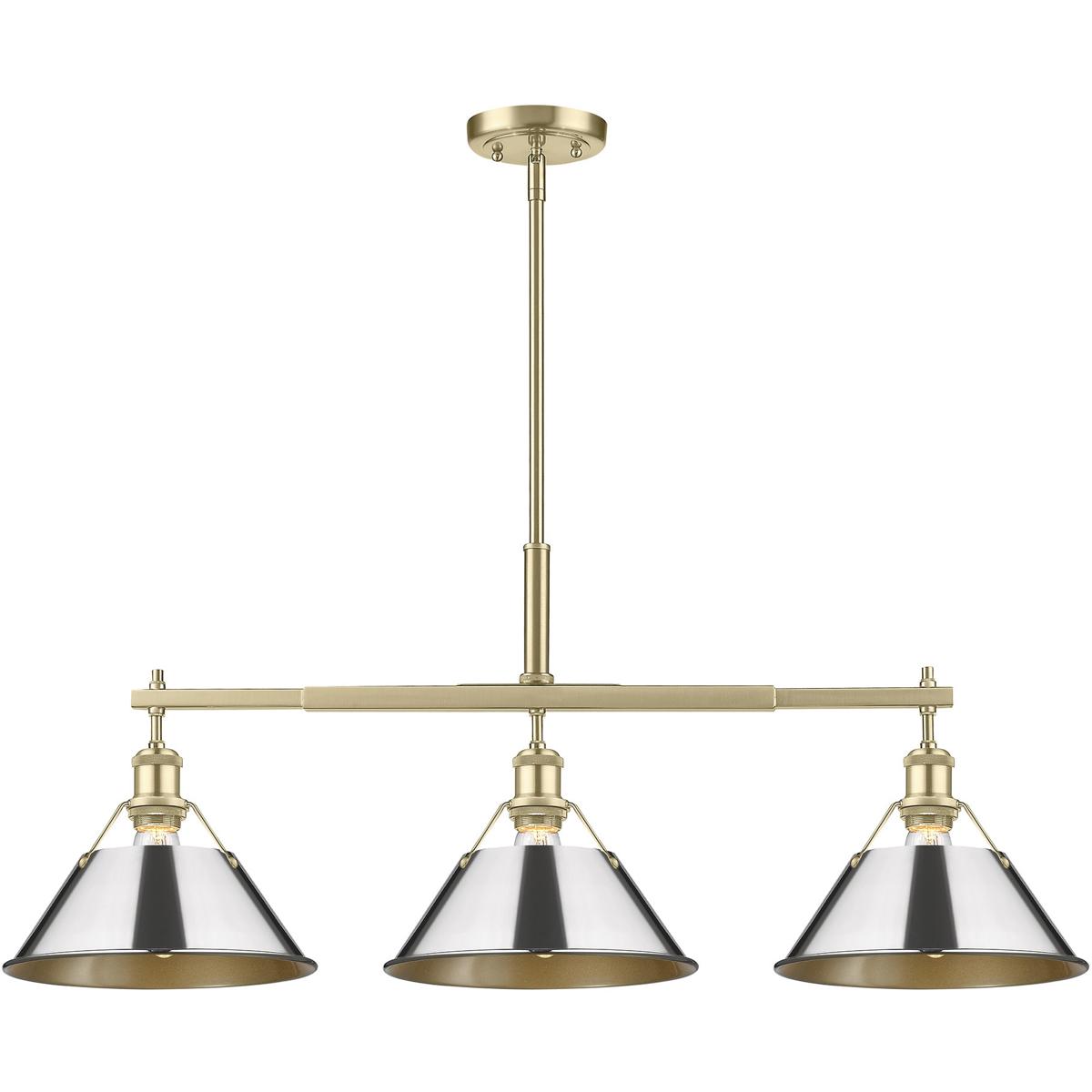 Golden Lighting 3306-LP BCB-CH Yep Orwell Island Light Ceiling Light in Chrome, Brushed Champagne Brass