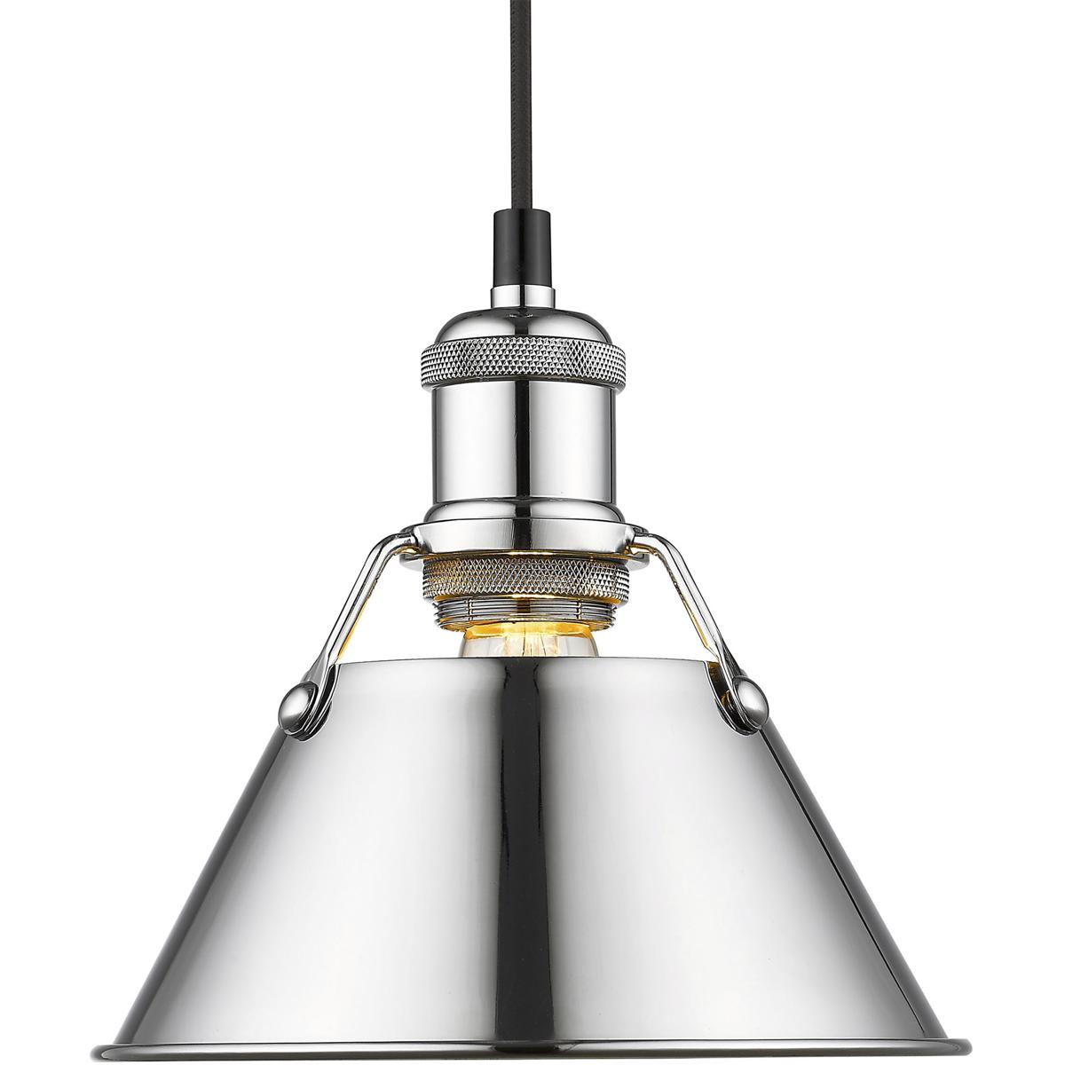 Golden Lighting 3306-S CH-CH Yep Orwell 1 Light 7.5 inch Chrome Pendant Ceiling Light, Small
