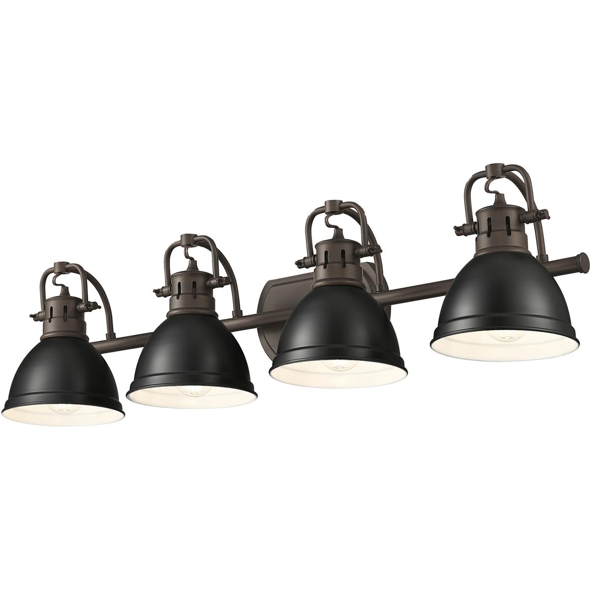 Golden Lighting 3602-BA4 RBZ-BLK Yep Duncan Vanity Wall Light in Rubbed Bronze, Matte Black
