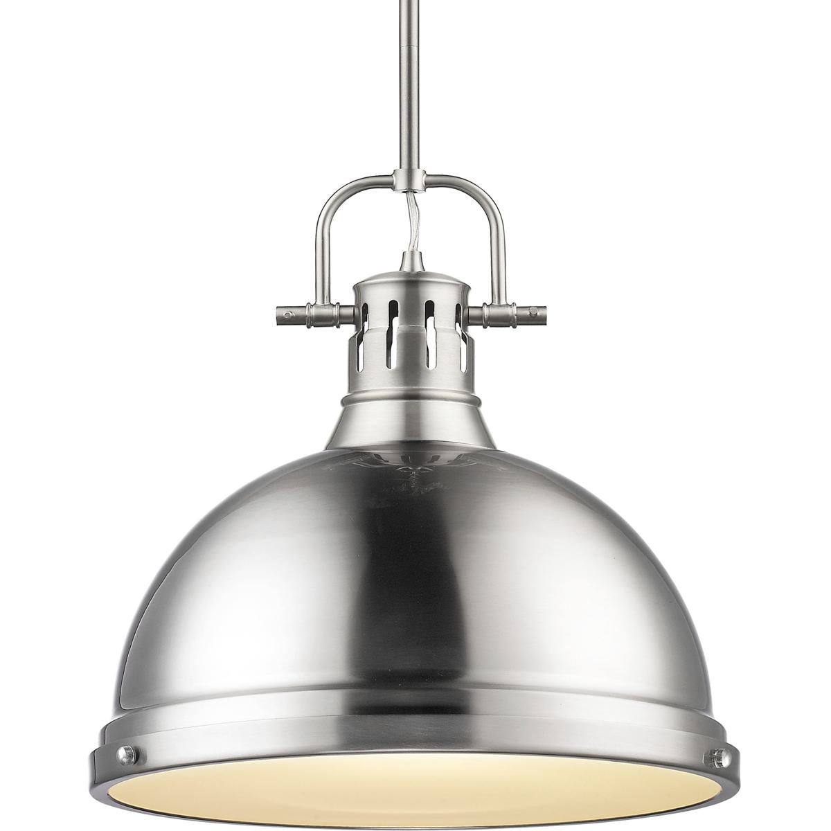 Golden Lighting 3604-L PW-PW Yep Duncan 1 Light 14 inch Pewter Pendant Ceiling Light, Large