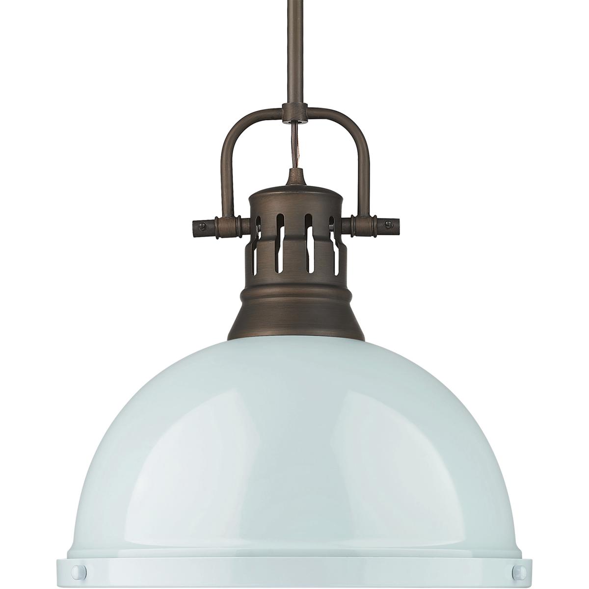 Golden Lighting 3604-L RBZ-SF Yep Duncan 1 Light 14 inch Rubbed Bronze Pendant Ceiling Light in Seafoam