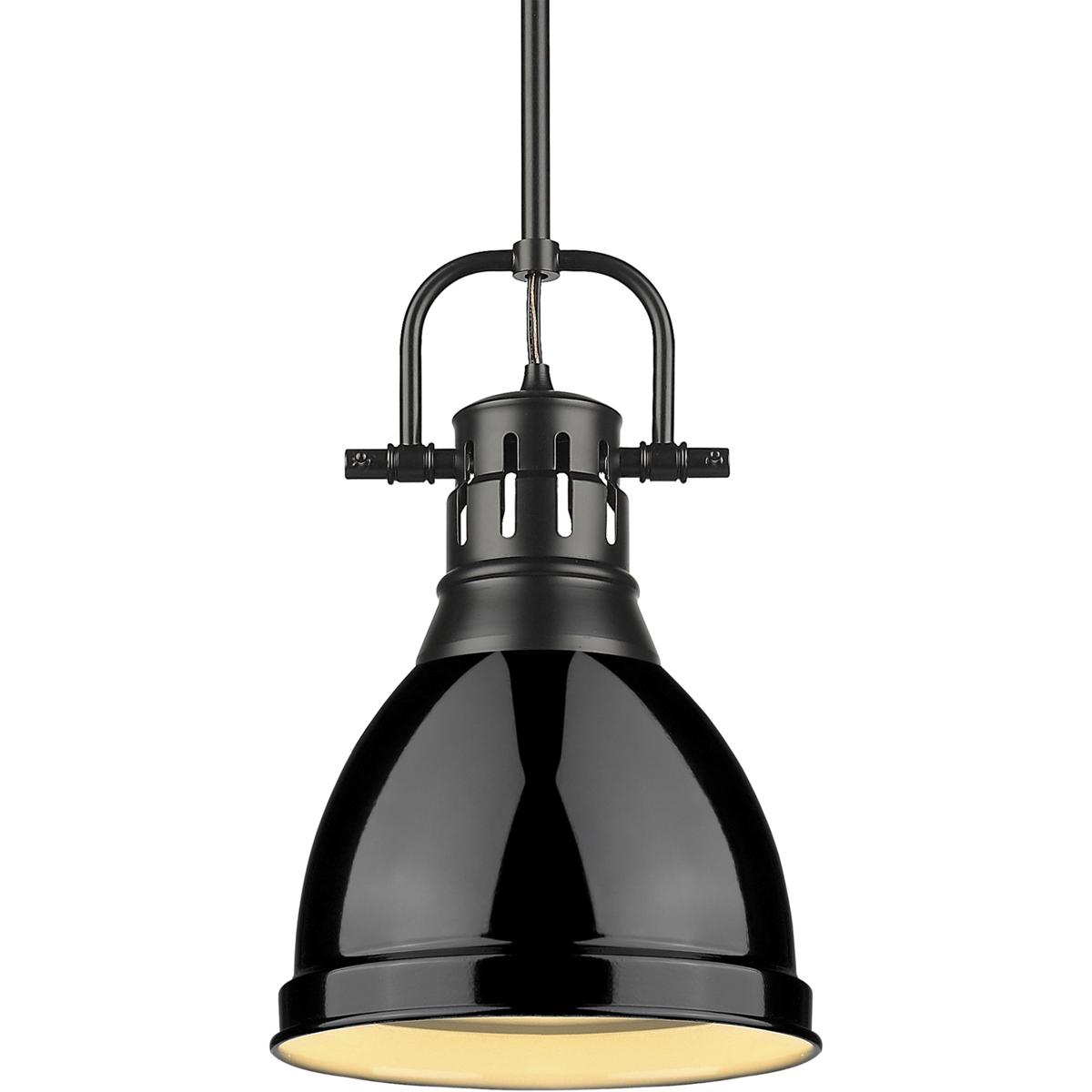 Golden Lighting 3604-S BLK-BK Yep Duncan 1 Light 8.88 inch Matte Black Pendant Ceiling Light, Small