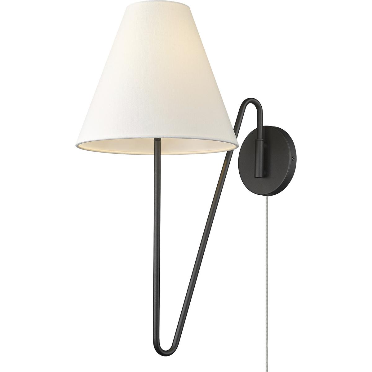 Golden Lighting 3690-A1W NB-IL Yep Kennedy 1 Light 11.75 inch Natural Black Swing Arm Wall Lamp Wall Light