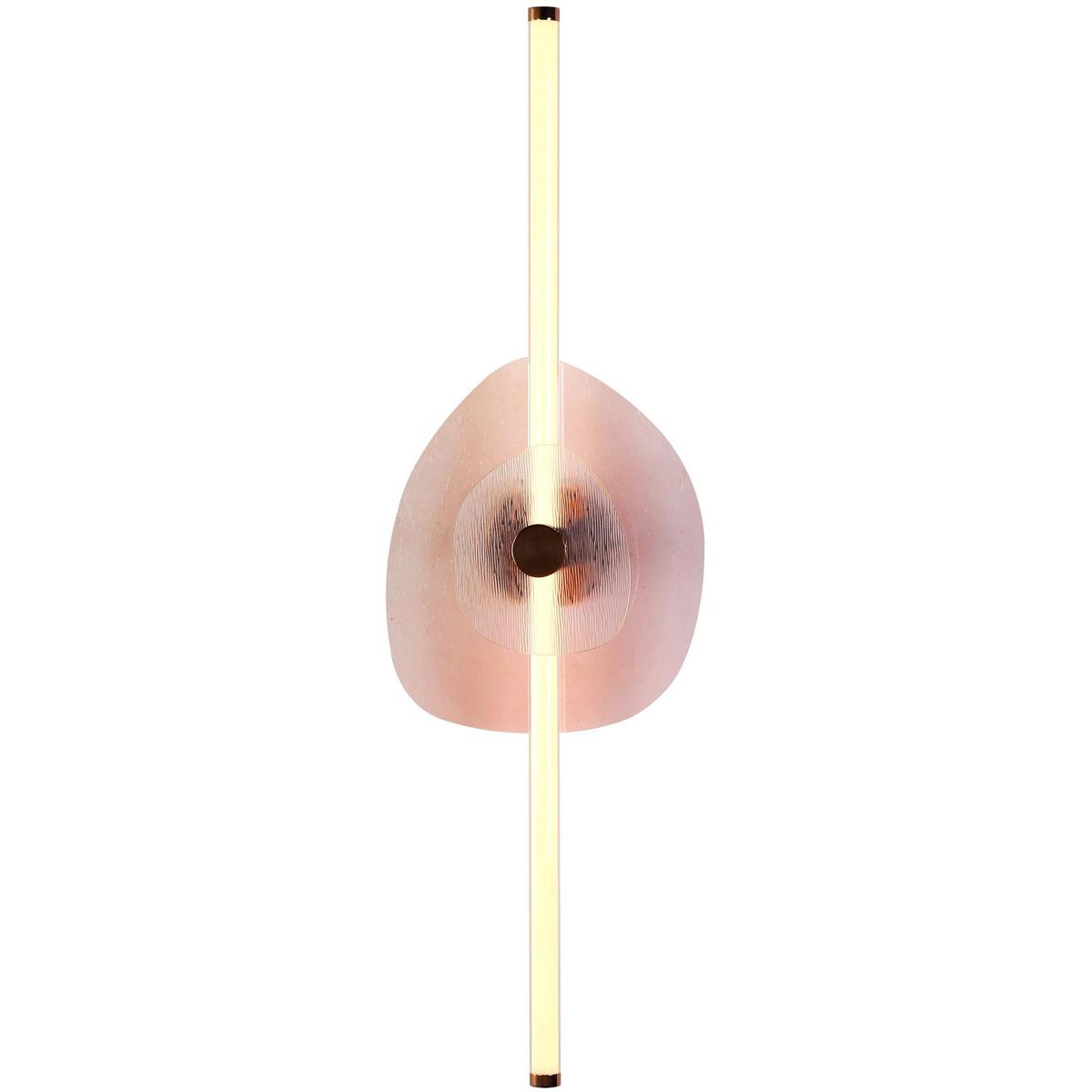 Golden Lighting 3882-39 RG PI-CL Yep Colorella LED 12 inch Rose Gold Wall Sconce Wall Light in Pink and Clear Glass