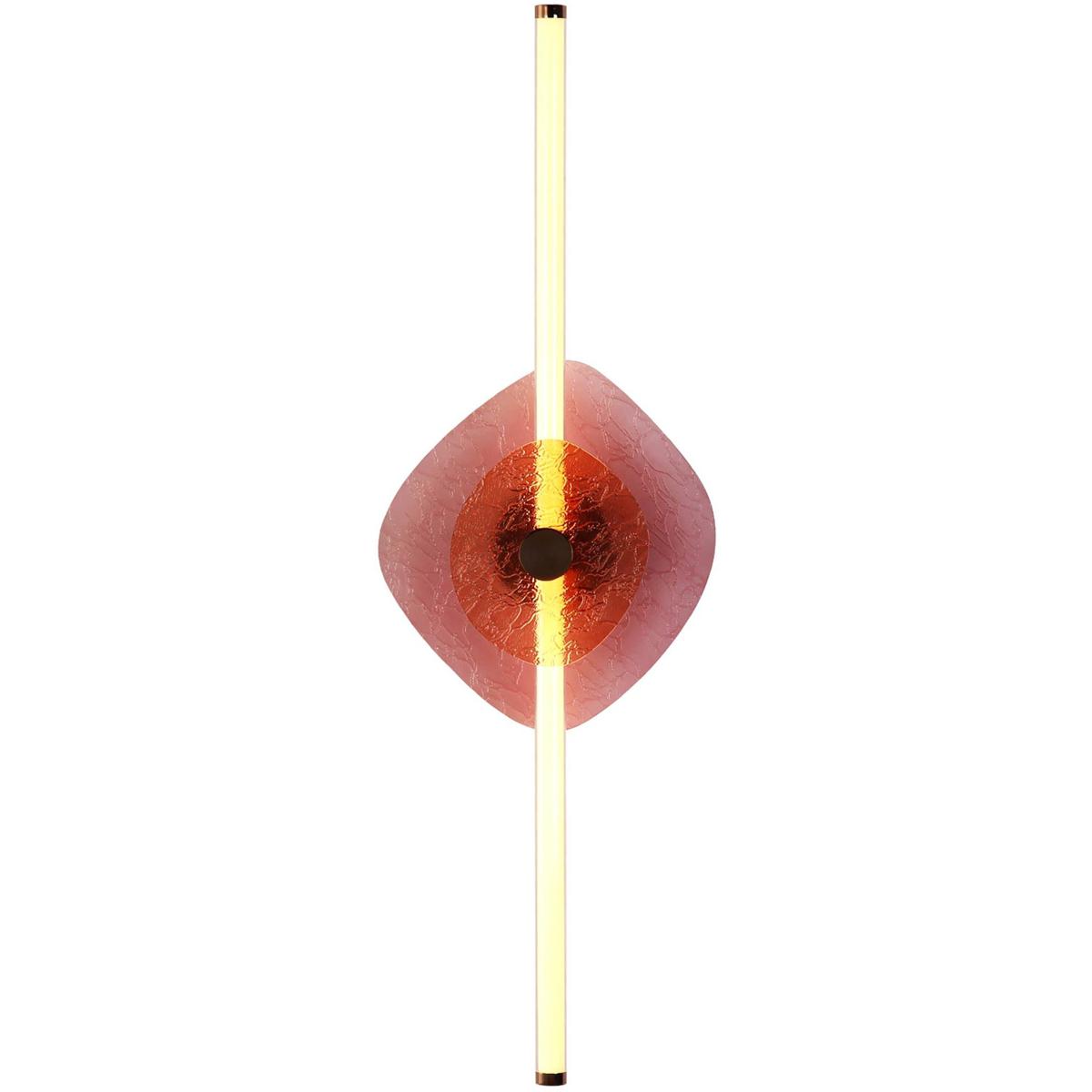 Golden Lighting 3882-39 RG PU-OR Yep Colorella LED 12 inch Rose Gold Wall Sconce Wall Light in Purple and Orange Glass