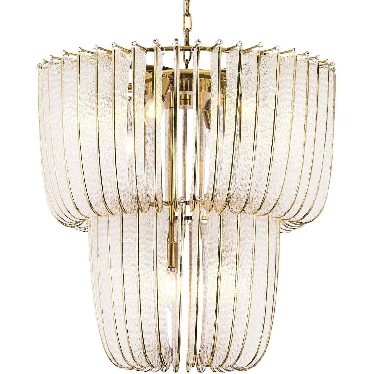 Golden Lighting 4285-9 TG Ziva Shahi 9 Light 22 inch Titanium Gold Chandelier Ceiling Light, 2 Tier