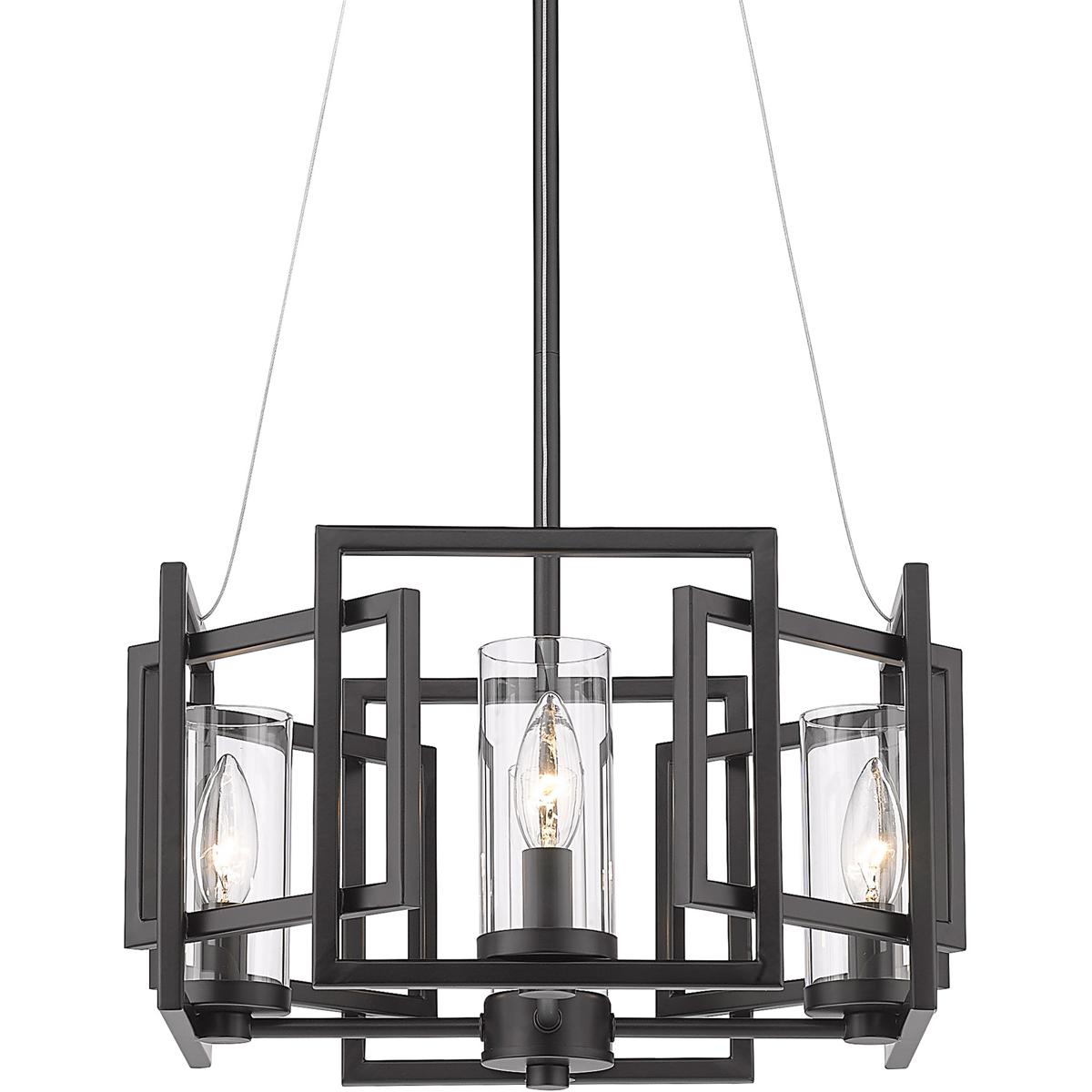 Golden Lighting 6068-4P BLK Marco 4 Light 16 inch Matte Black Pendant Ceiling Light