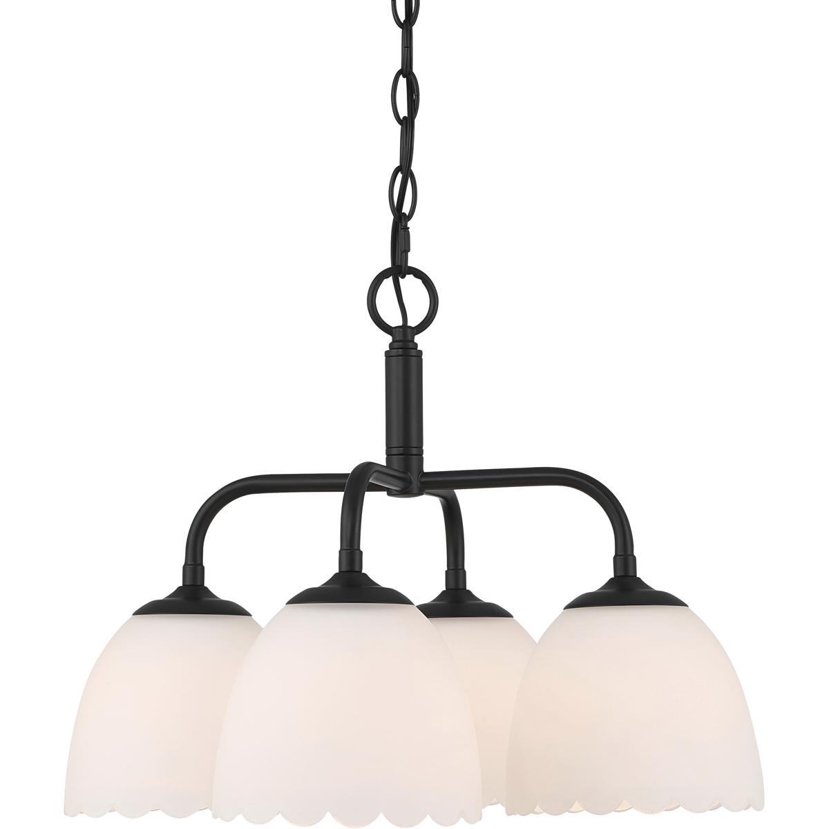 Golden Lighting 6954-4P BLK-OP Dorinda 4 Light 18 inch Matte Black Pendant Ceiling Light