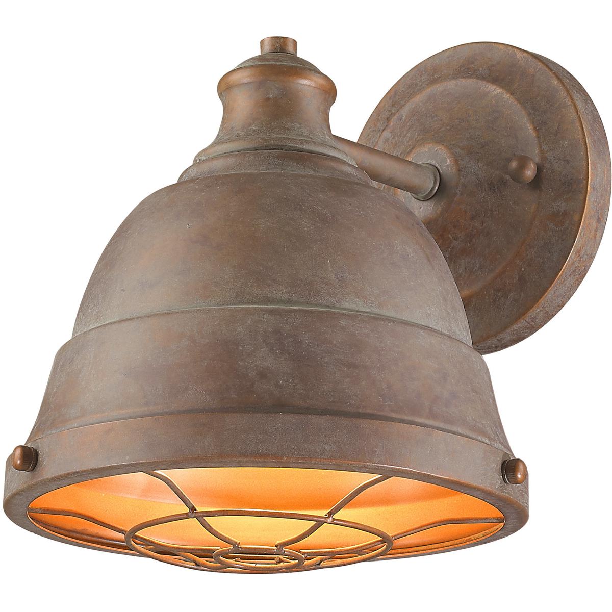 Golden Lighting 7312-1W CP Bartlett 1 Light 9.25 inch Copper Patina Wall Sconce Wall Light, Damp