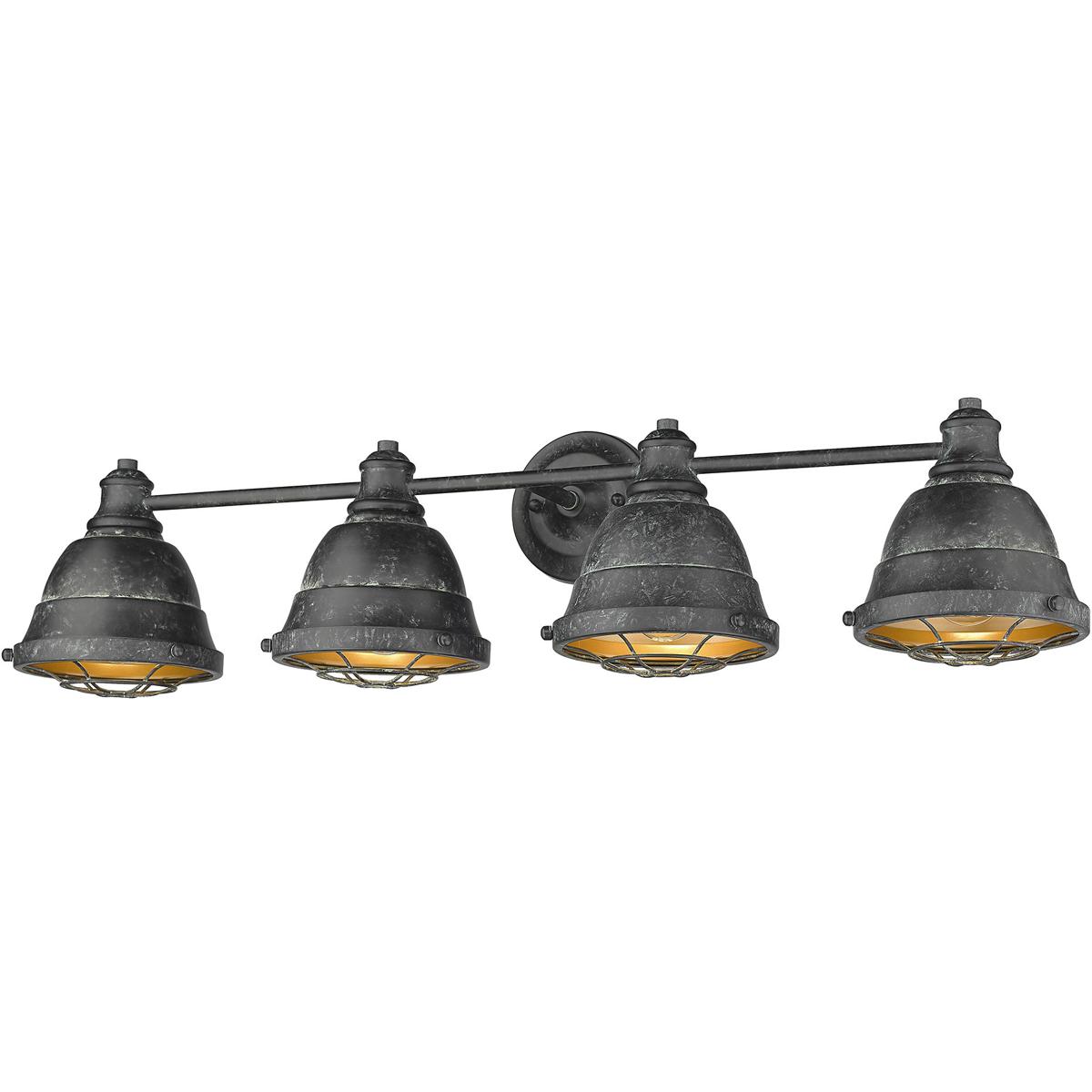 Golden Bartlett 4-Light Bathroom Vanity Light in Black Patina