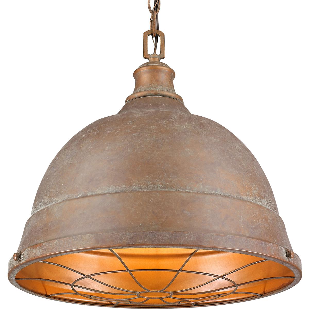 Golden Lighting 7312-L CP Bartlett 2 Light 16.5 inch Copper Patina Pendant Ceiling Light, Large