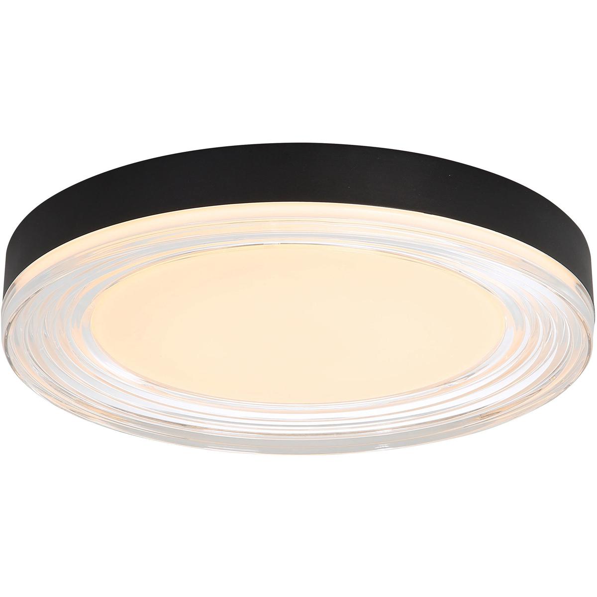 Golden Lighting 9518-16 SNB-CLR Ondulada LED 15.75 inch Sand Black Flush Mount Ceiling Light in Clear Glass