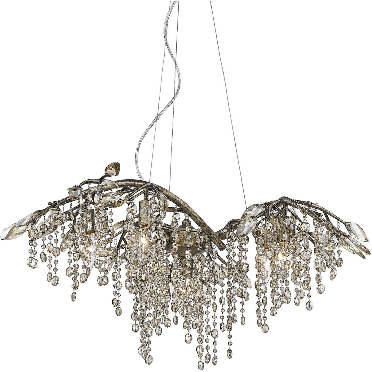 Golden Lighting 9903-6 MG Autumn Twilight 6 Light 31 inch Mystic Gold Chandelier Ceiling Light, Large