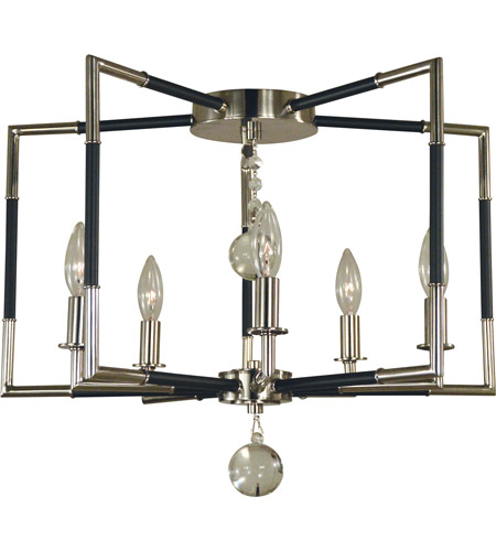 Framburg 5040pn Mblack Felicity 5 Light 22 Inch Polished Nickel