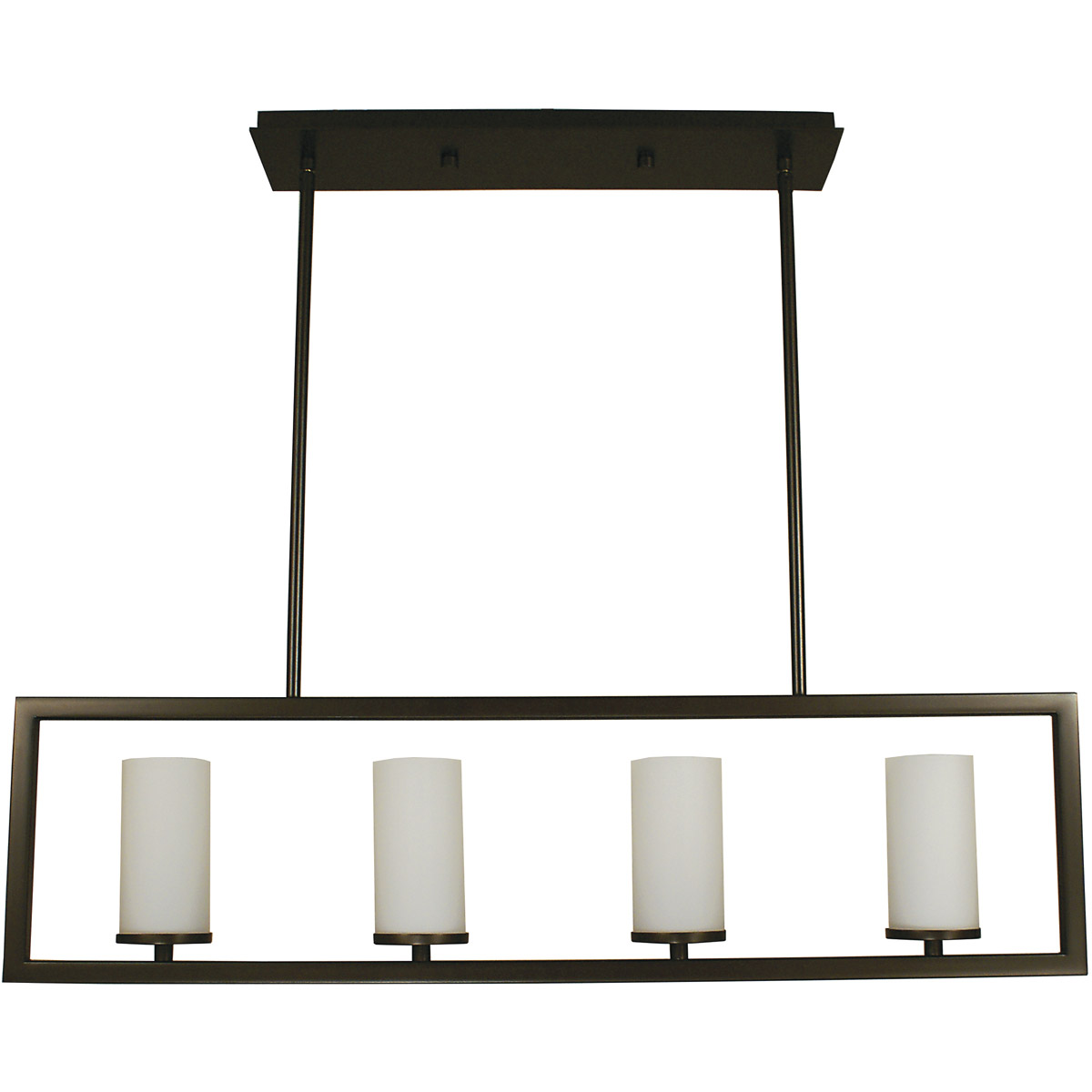 Framburg 1194MB Theorem 4 Light 36 inch Mahogany Bronze Island Chandelier Ceiling Light