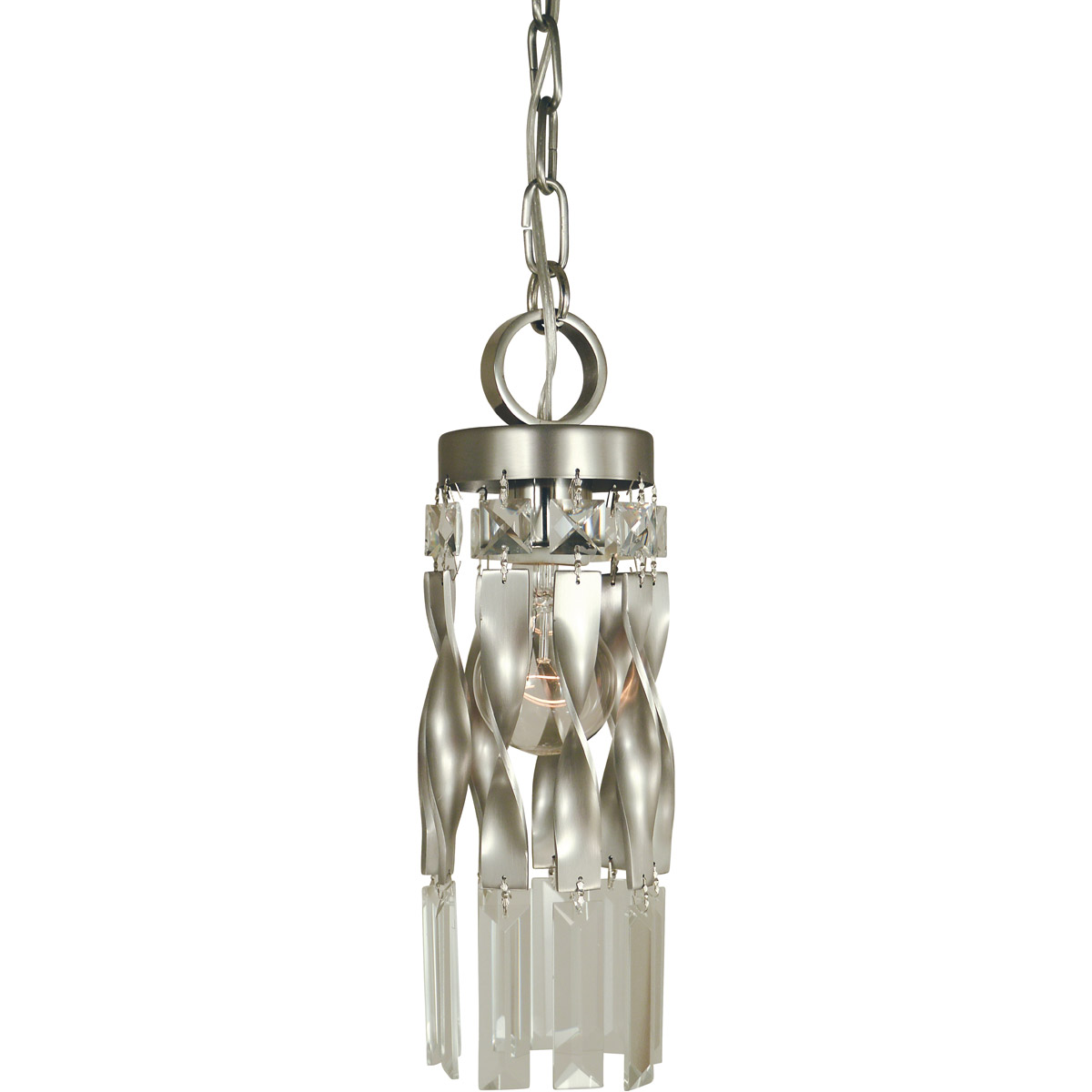 Framburg 4718SP/PN Adele 1 Light 3.5 inch Satin Pewter with Polished Nickel Pendant Ceiling Light