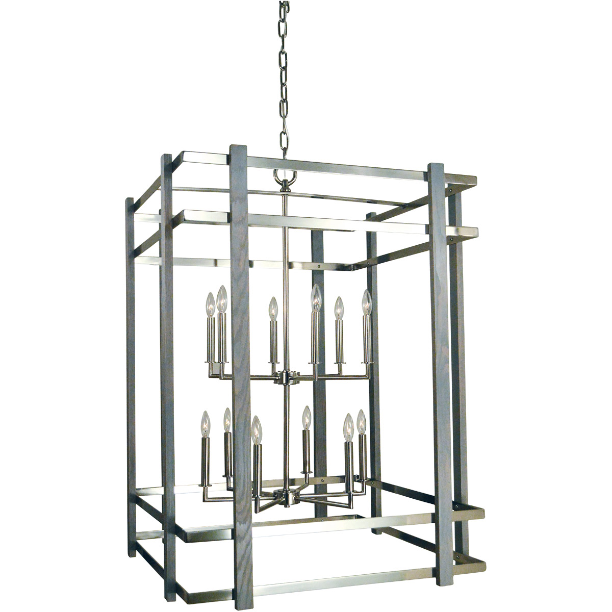 Framburg 5268PN Arcadia 12 Light 30 inch Polished Nickel Foyer Chandelier Ceiling Light