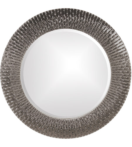 32 Inch Glossy Charcoal Wall Mirror, Howard Elliott Collection Round Mirror
