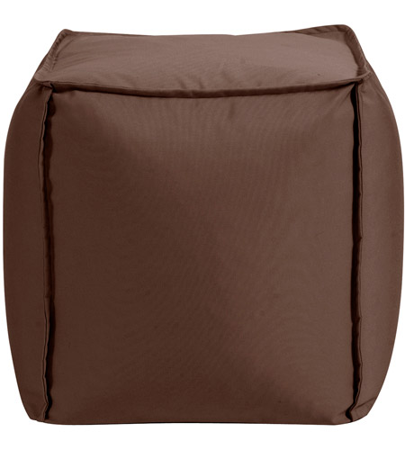Howard Elliott Collection Q873-462 Pouf 18 inch Seascape Chocolate Outdoor Square Ottoman with Cover photo