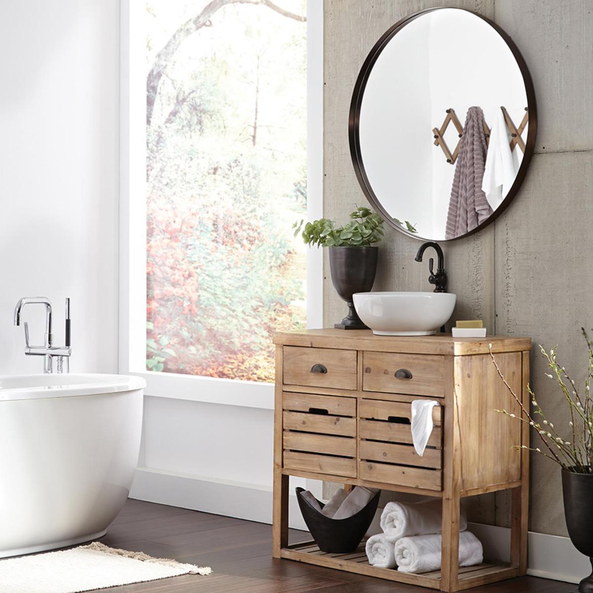 Howard Elliott Collection 48107 Steele 36 X 36 inch Brass Mirror