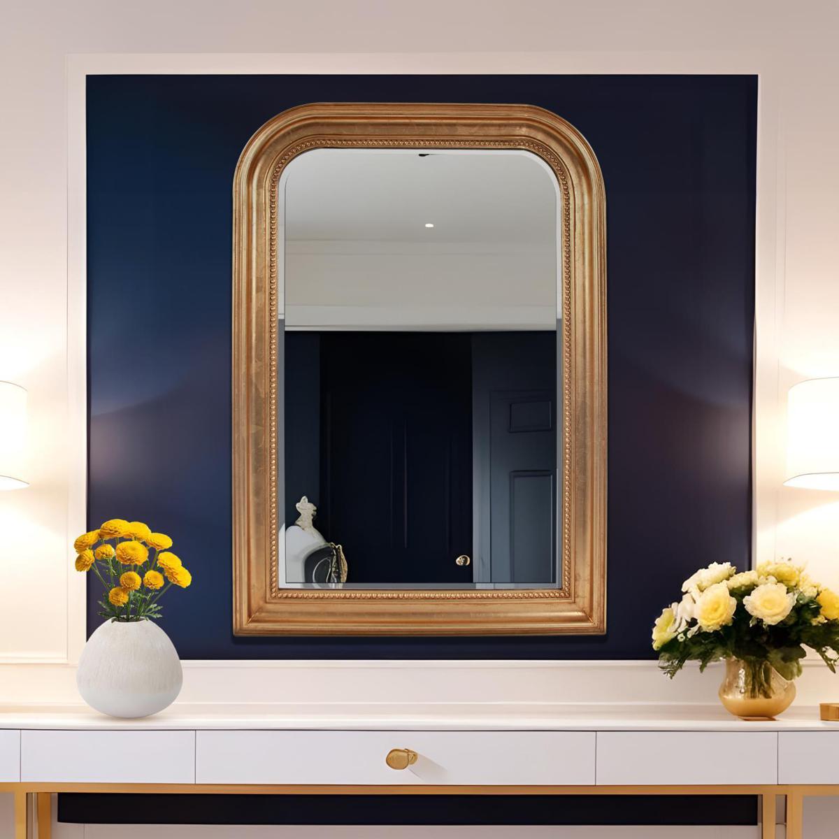 Howard Elliott Collection 66056 French Philippe 42 X 30 inch Antique Gold Leaf Vanity Mirror