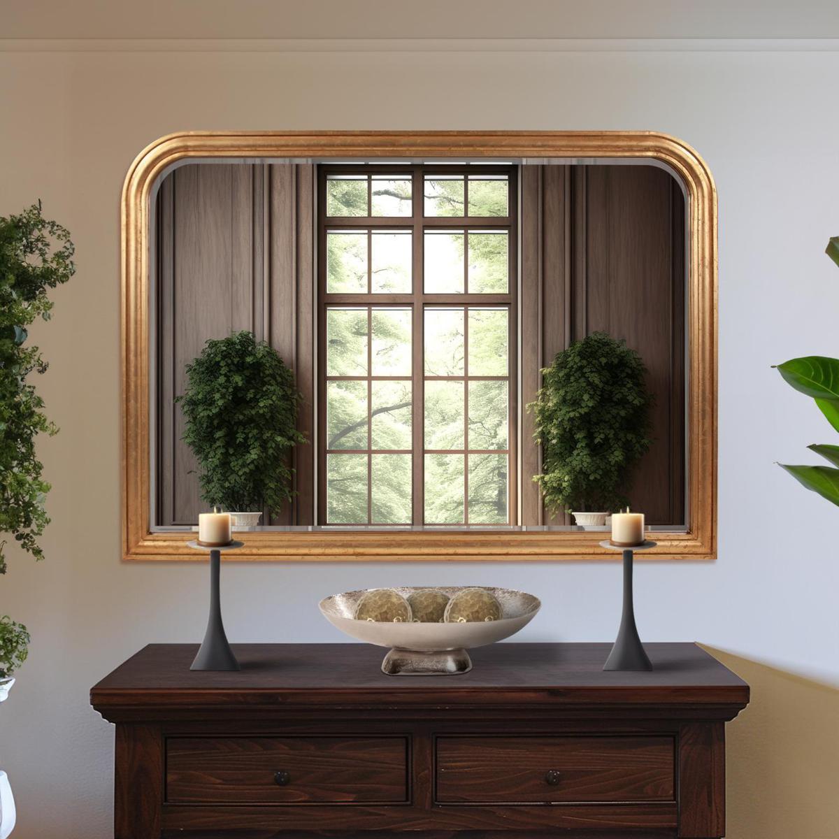 Howard Elliott Collection 66057 French Philippe 48 X 34 inch Antique Gold Leaf Mantel Mirror