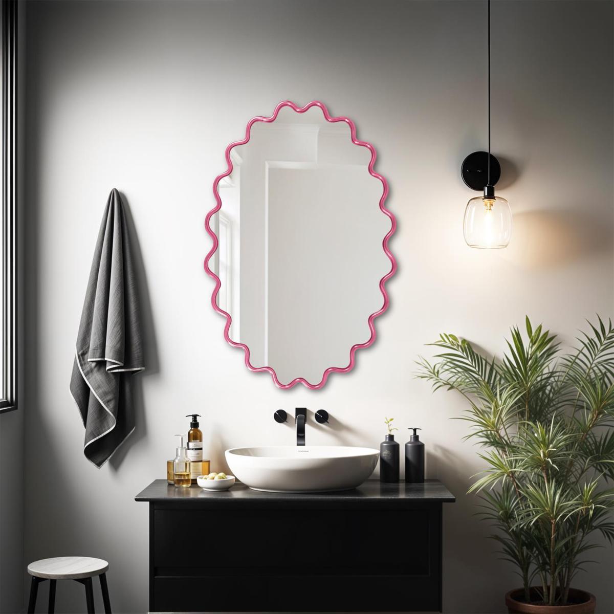 Howard Elliott Collection 66068HP Cloud 36 X 24 inch Hot Pink Mirror