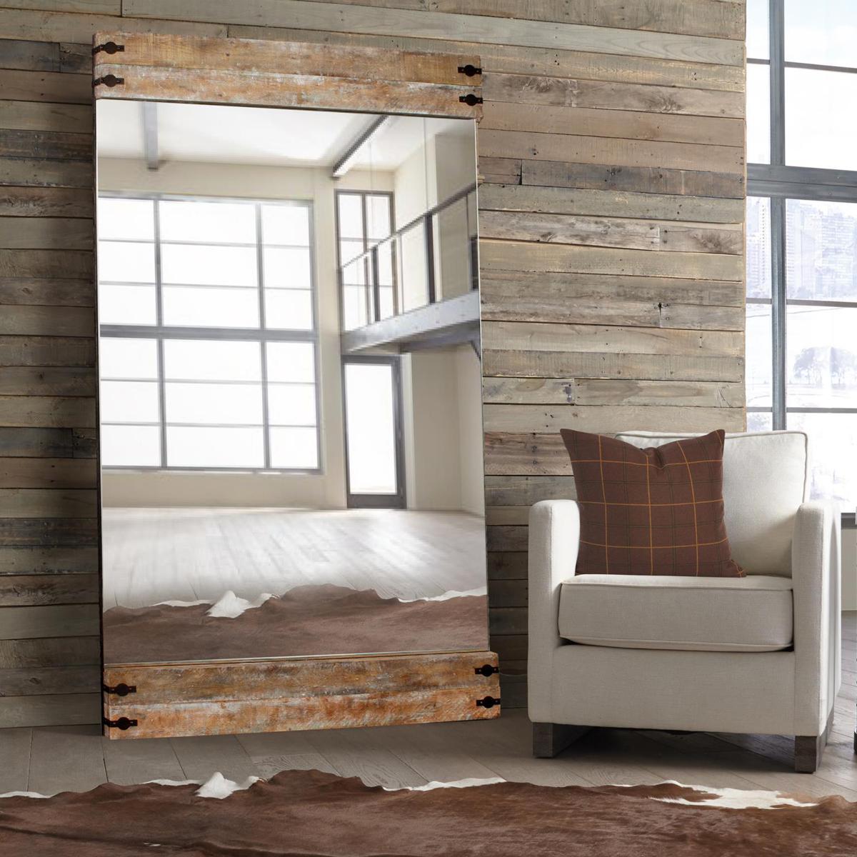 Howard Elliott Collection 92163 Garrett 82 X 48 inch Wood and Iron Floor Mirror