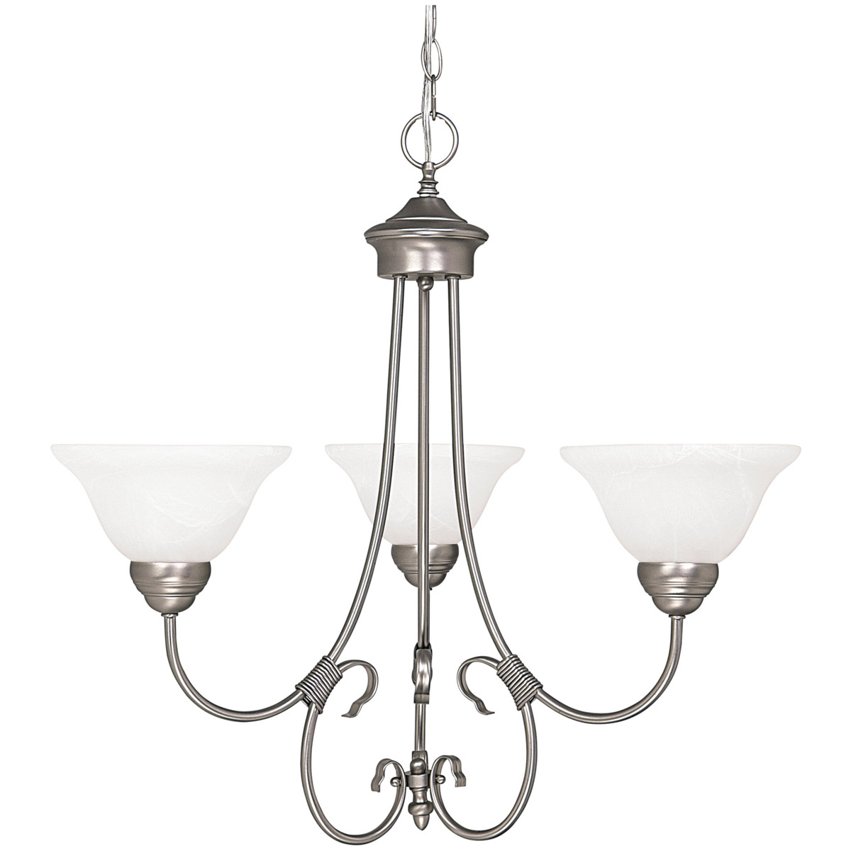 HomePlace by Capital Lighting 3223MN-220 Hometown 3 Light 24 inch Matte Nickel Chandelier Ceiling Light