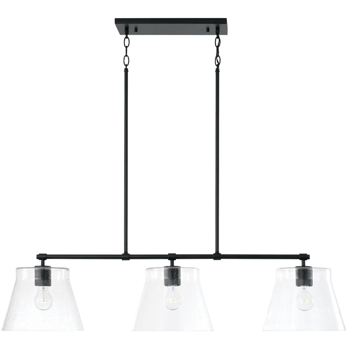 HomePlace by Capital Lighting 846931MB Baker 3 Light 44.5 inch Matte Black Island Ceiling Light