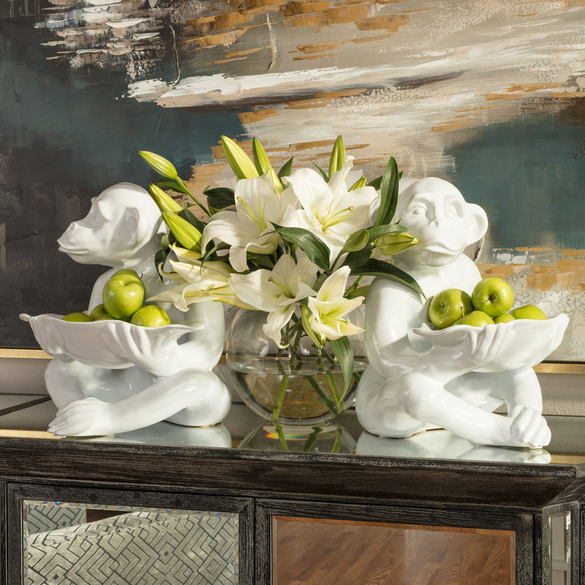 Harp and Finial HFF24810DS Crestmont Buffet or Sideboard Distressed