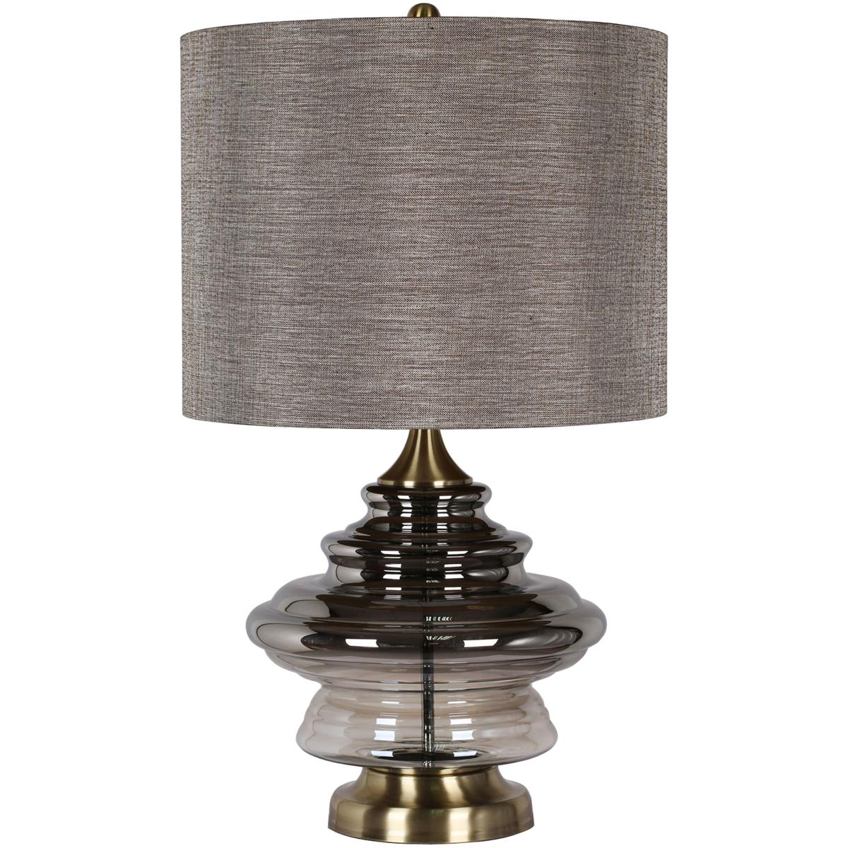 Lighting New York R-HFL312962DS Harp and Finial Kimball 29 inch 150.00 watt Brass, Smoked Ombre, Grey Table Lamp Portable Light HFL312962DS - Open Box
