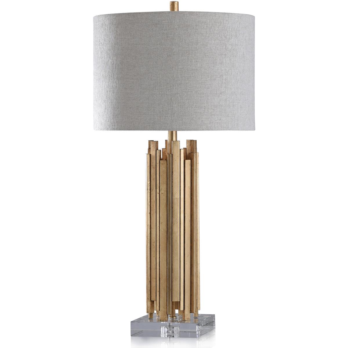 Lighting New York R-HFL330251DS Harp and Finial Venetian 34 inch 150.00 watt Gold/Clear Table Lamp Portable Light  HFL330251DS - Open Box
