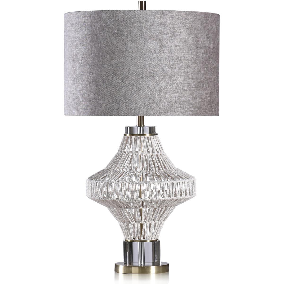 Lighting New York R-HFL330254DS Harp and Finial Charlotte 34 inch 150 watt Natural and Gold and Charcoal and Light Grey Table Lamp Portable Light HFL3
