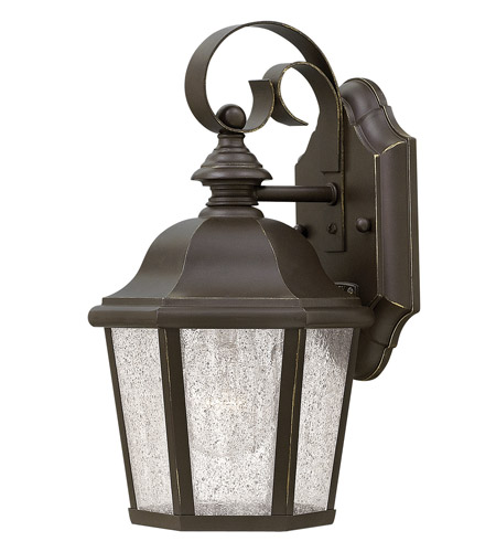 Hinkley 1674OZ-LED Edgewater 1 Light 11 inch Oil Rubbed Bronze Outdoor Wall Lantern in Clear Seedy Panels, LED, Clear Seedy Panels Glass photo