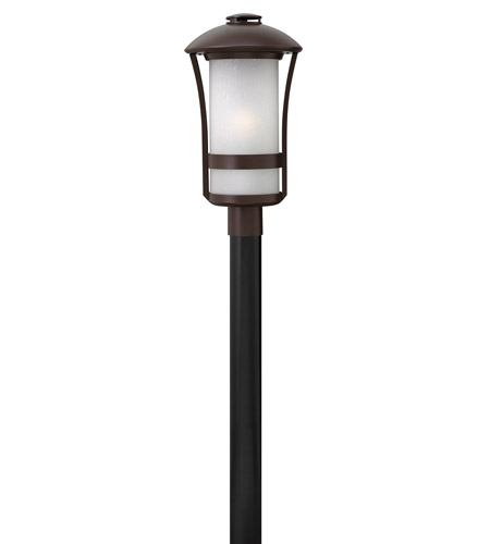 Hinkley 2701AR-LED Chandler 1 Light 21 inch Anchor Bronze Post Mount in LED, Etched Seedy Glass photo