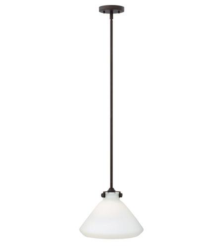 Hinkley 3131OZ-LED Congress 1 Light 12 inch Oil Rubbed Bronze Mini-Pendant Ceiling Light in LED, Etched Opal Glass photo