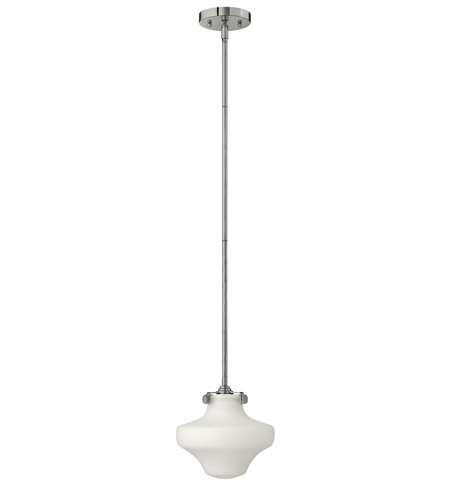 Hinkley 3134CM-LED Congress 1 Light 9 inch Chrome Mini-Pendant Ceiling Light in LED, Etched Opal Glass photo