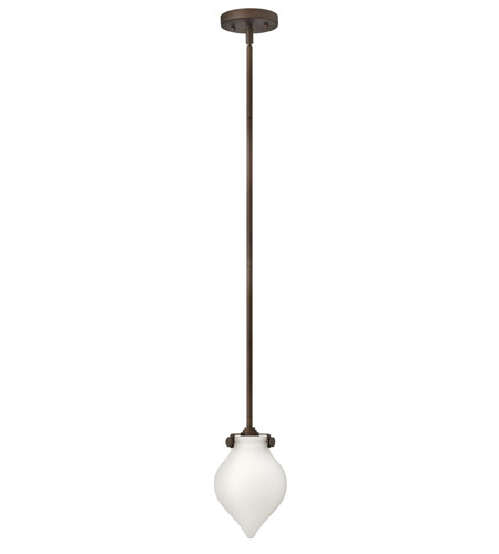 Hinkley 3135OZ-LED Congress 1 Light 6 inch Oil Rubbed Bronze Mini-Pendant Ceiling Light in LED, Etched Opal Glass photo