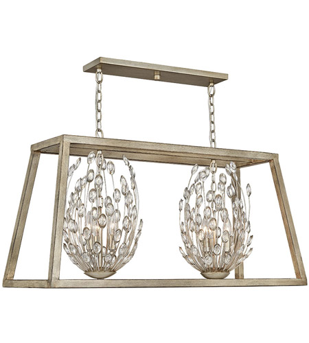 Hinkley 3188sl Loren 6 Light 38 Inch Silver Leaf With Weathered Ash Accents Chandelier Ceiling Light Open Frame