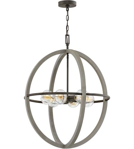 Hinkley 3426dc Bodie 6 Light 25 Inch Dark Cement With Bronze Accents Chandelier Ceiling Light