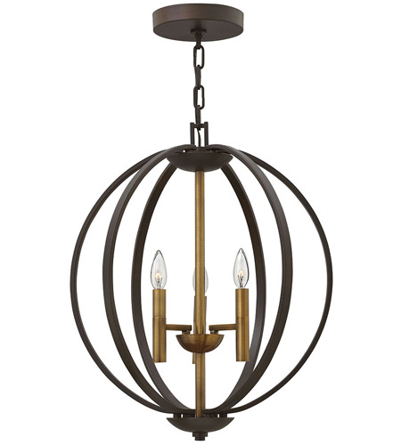 Hinkley 3463sb Euclid 3 Light 20 Inch Spanish Bronze Foyer Light
