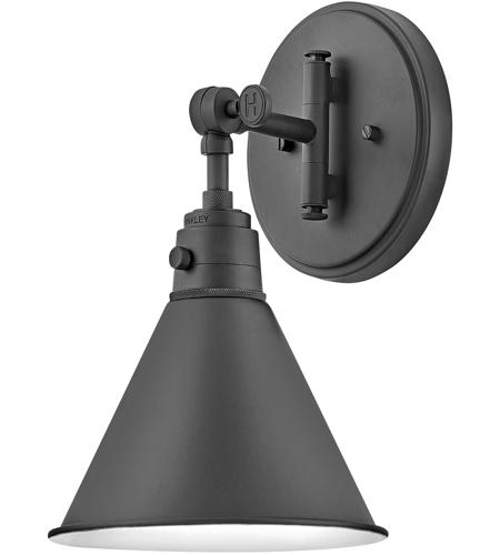 Hinkley 3691BK Arti 1 Light 8 inch Black Sconce Wall Light