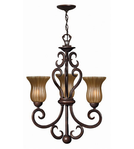 Hinkley Flat Iron 3Lt Chandelier in Chocolate 4033CH photo