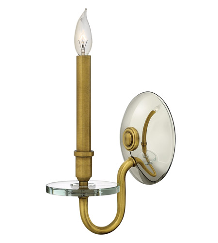 Hinkley 4200HB Everly 1 Light 7 inch Heritage Brass Sconce Wall Light, Crystal Bobeches photo