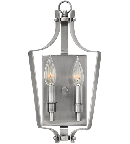 Hinkley 4492PL Fleming 2 Light 8 inch Polished Antique Nickel ADA Sconce Wall Light photo