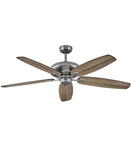 Hinkley 900660fpw Nid Grander 60 Inch Pewter With Driftwood Matte Black Blades Ceiling Fan - 60 Inch Black Ceiling Fan Without Light