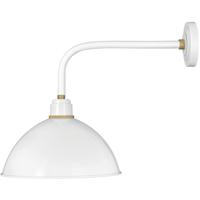 Hinkley 10615GW Foundry Dome 1 Light 21 inch Gloss White Outdoor Wall Mount Barn Light, Straight Arm photo thumbnail