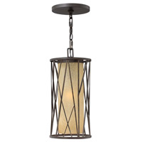 Hinkley 1152RB-LED Elm 1 Light 8 inch Regency Bronze Outdoor Hanging Lantern in LED, Distressed Etched Amber Glass photo thumbnail