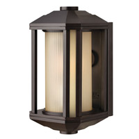 Hinkley 1396BZ-GU24 Castelle 1 Light 12 inch Bronze Outdoor Wall in Amber Etched, GU24, Ribbed Etched Glass photo thumbnail